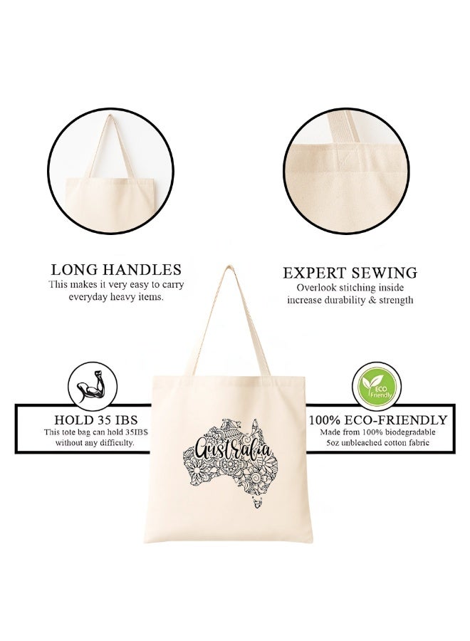 PRINTSHOP4ME Australia Cotton Bag-Eco-Friendly Canvas Cotton Tote Bag With Printed For Women-Reusable Bag,Party Gift Idea And Cotton Gift Bag-Perfect For Australia Day - Image 4