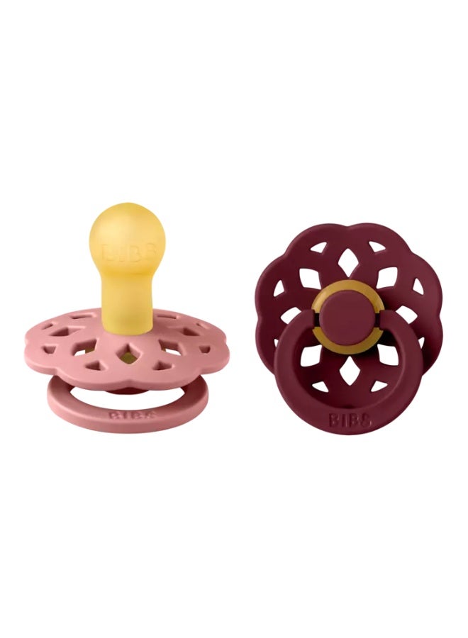BIBS Pacifier Boheme 2 Pack Latex Size 1 Dusty Pink/Elderberry - Image 1