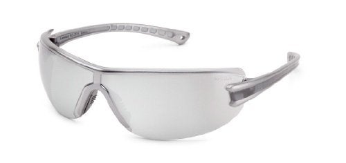 Gateway Safety 19GY8M Luminary Wraparound Eye Safety Glasses with Temple Technology, Silver Mirror Lens, Silver Temple, Gray Inset - Image 2