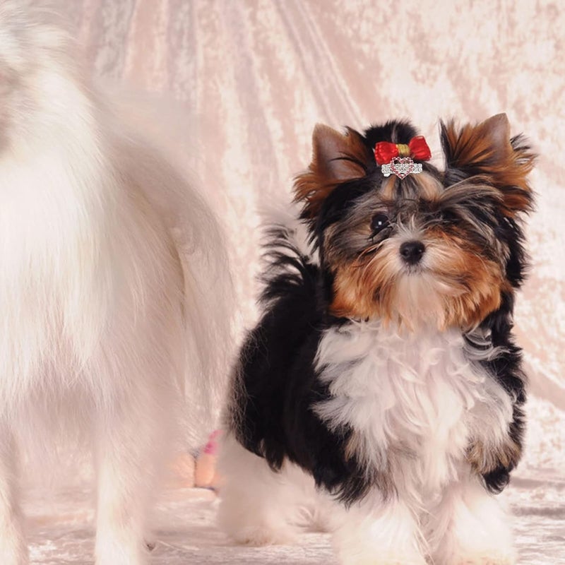 klarako 2pcs Hairpin Pet Hair Clips for Small Dogs Puppy Barrettes Dog Cat Hair Clips Heart Dog Hair Pins Clear Hair Clips Pet Headwear Supplies Rhinestones Cat Headdress Crystal Child - Image 2