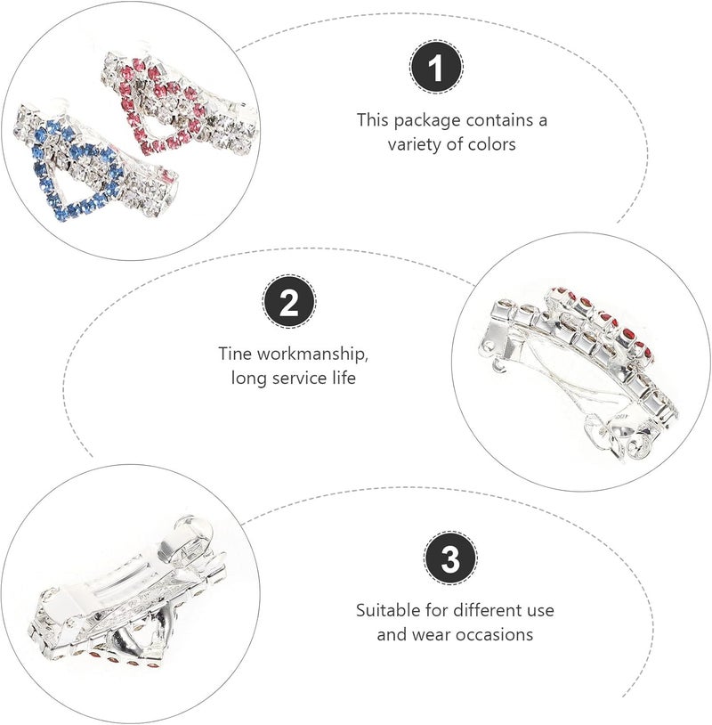 klarako 2pcs Hairpin Pet Hair Clips for Small Dogs Puppy Barrettes Dog Cat Hair Clips Heart Dog Hair Pins Clear Hair Clips Pet Headwear Supplies Rhinestones Cat Headdress Crystal Child - Image 5