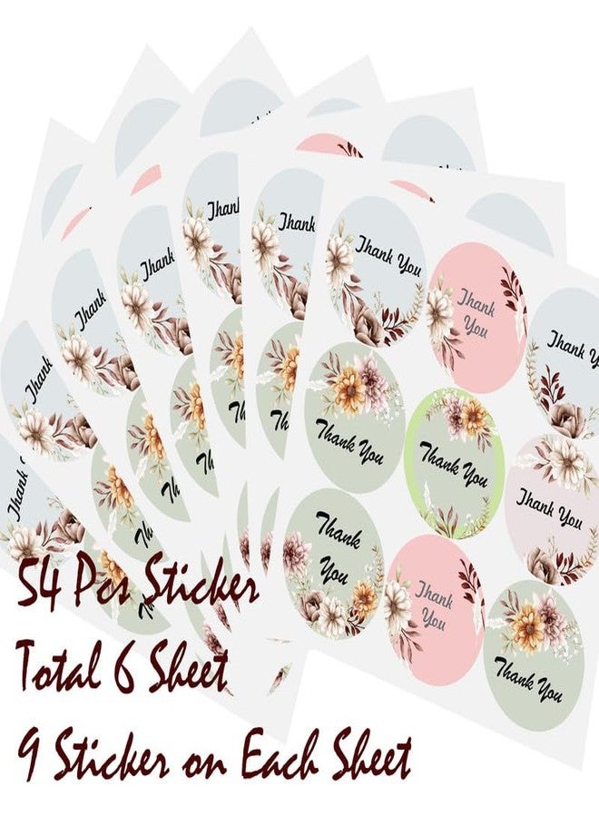 SLGIFT Vinyl Thankyou Theme Sticker, Self-Adhesive Vinyl Stickers, 54 Pieces, 2 x 2 Inches Round Sticker, 9 Unique Designs, R005 - Image 4