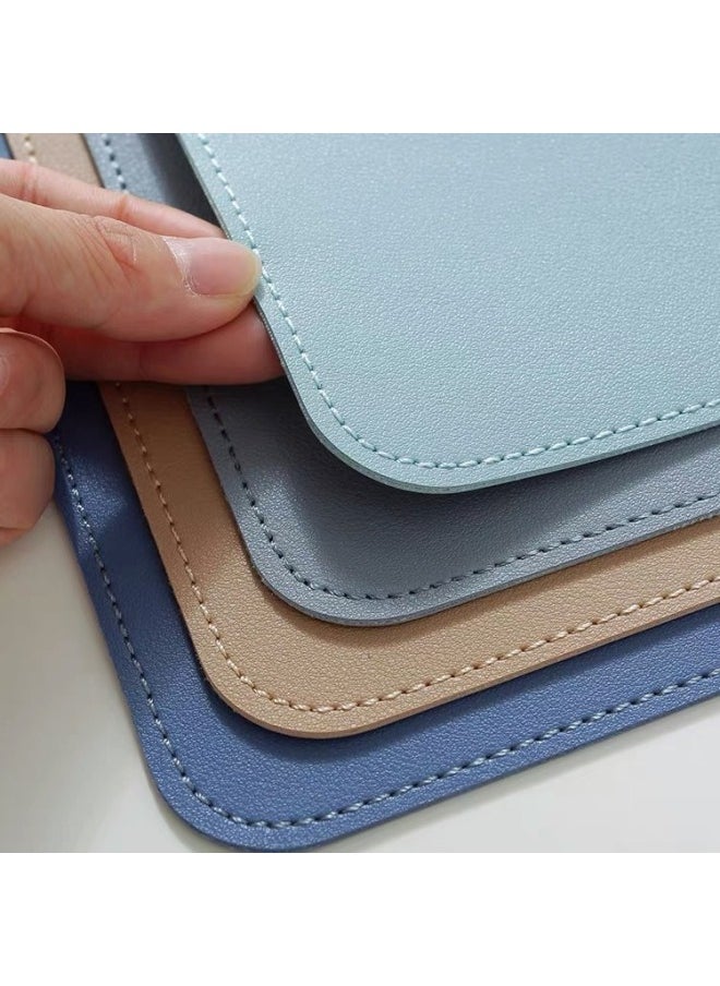 Leather Mouse Pad Sewing Computer Keyboard Desk Mat Office Embossable Pattern Printing LOGO Oversized Non-Slip-Color:90*40cm-Pattern:Light Gray Plush Bottom (sewn)  - Image 5
