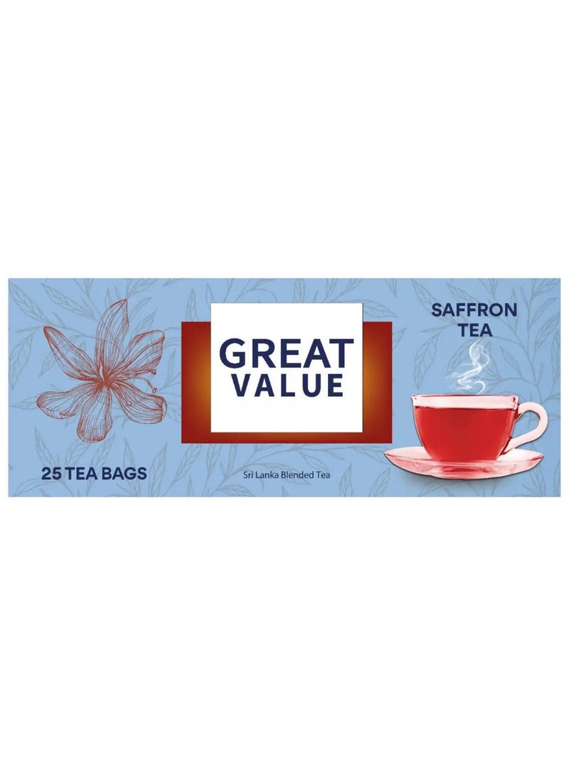 Great Value Saffron Tea 25 Tea Bags 50G - Image 1