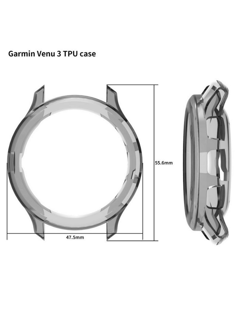 1PCS for Garmin Venu 3 Case Cover Accessories Durable TPU Protector Shell for Venu3 Smartwatch All Around Bumper Protective Case Shockproof Scratch Resistant Black - Image 4