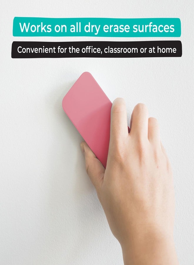 WallDeca Dry Eraser, Felt Bottom Surface Whiteboard Cleaner, Dry Wipe Board Eraser, Magnetic Tool for Dry Erase Board, Works on All Whiteboard Surfaces, Glass Board and Presentation Surfaces (Pink) - Image 2
