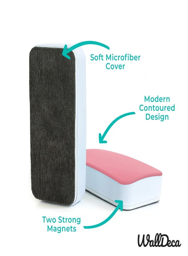 WallDeca Dry Eraser, Felt Bottom Surface Whiteboard Cleaner, Dry Wipe Board Eraser, Magnetic Tool for Dry Erase Board, Works on All Whiteboard Surfaces, Glass Board and Presentation Surfaces (Pink) - Image 3