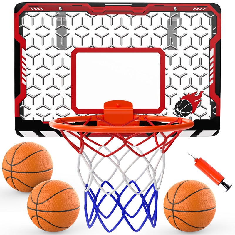 EagleStone Mini Basketball Hoop for Door Wall Foldable Rim with 3 Balls and Pump Indoor Basketball Toy Game Set for Kids Adults Bedroom Office Sports Gift - Image 2