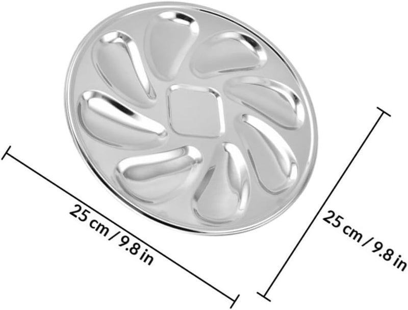 Uonlytech Stainless Steel Oyster Plate with Snail Clip, 2pcs Seafood Serving Set, Restaurant Tableware for Oysters and Shellfish Presentation - Image 2