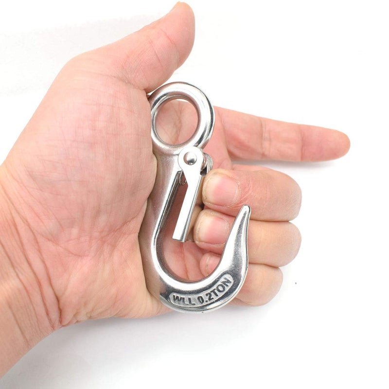 Alele Grab Hooks Slip Hooks 304 Stainless Steel Lifting Hook Rigging Accessory 440 Lbs.Work Load (Grab Hooks 0.2T) - Image 2