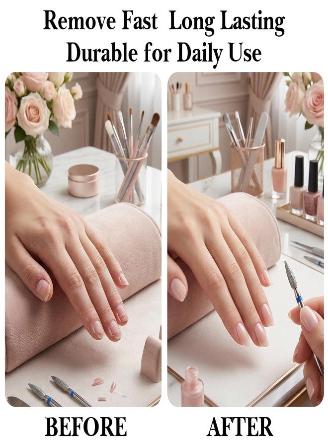 KFHENSOMR 10Pcs Diamond Flame Cuticle Drill Bits 3/32'' Cuticle Clean Drill Bit Professional Cuticle Nail Drill Bit Russian Manicure Nail Bit for Nail Prepare Salon Tools (Medium-M) - Image 5