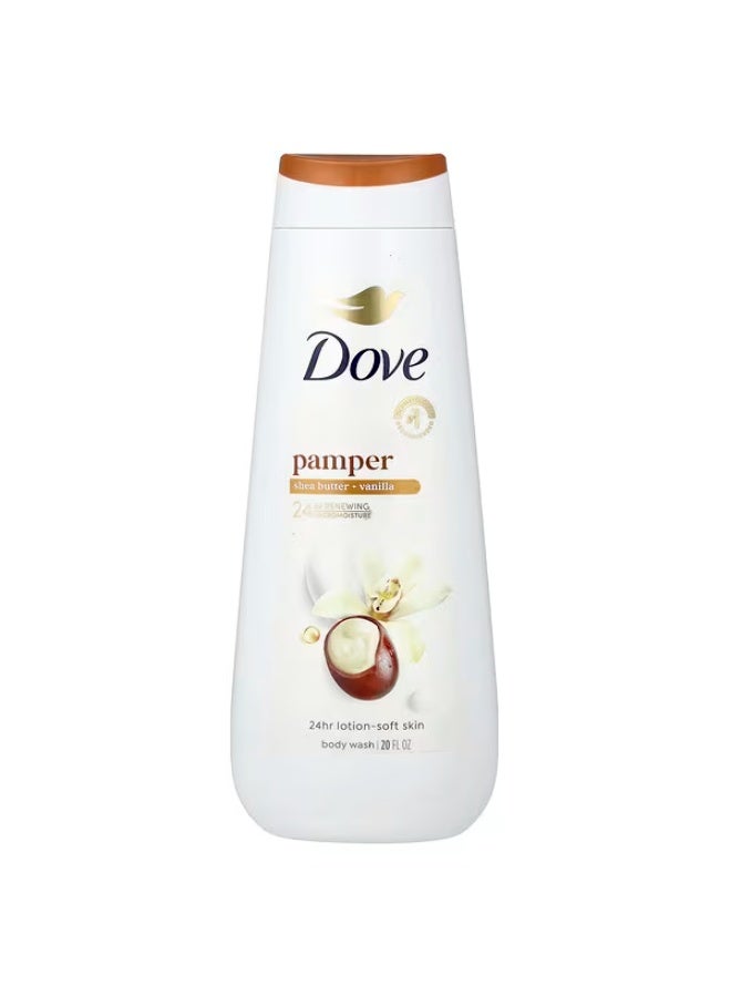 Dove, Pamper Body Wash, Shea Butter + Vanilla, 20 fl oz