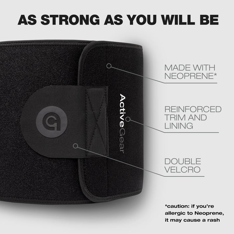 ActiveGear Waist Trimmer Belt for Stomach and Back Lumbar Support, Medium: 8" x 42" - Charcoal - Image 2