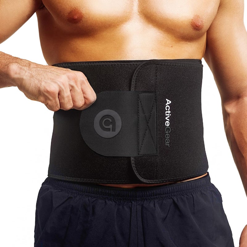ActiveGear Waist Trimmer Belt for Stomach and Back Lumbar Support, Medium: 8" x 42" - Charcoal - Image 1