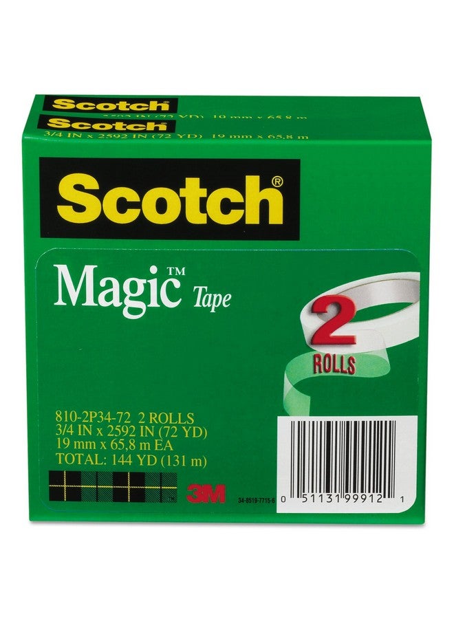 سكوتش 8102P3472 شريط لاصق سحري، مقاس 3/4 بوصة × 2592 بوصة، قلب 3 بوصة، عبوتان - Image 1