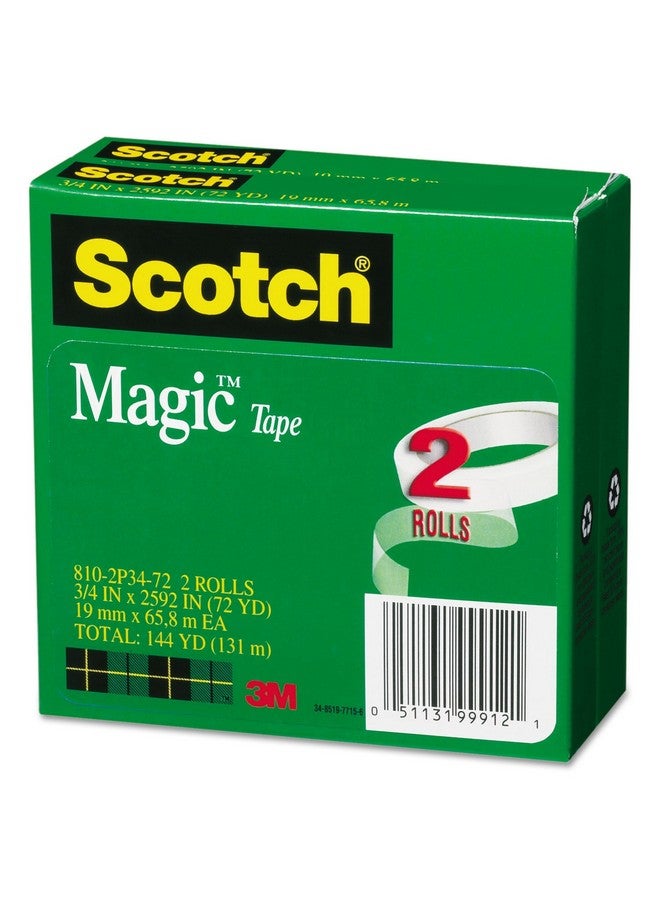 سكوتش 8102P3472 شريط لاصق سحري، مقاس 3/4 بوصة × 2592 بوصة، قلب 3 بوصة، عبوتان - Image 2