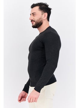 Sorbino Men Crew Neck Long Sleeve Knitted Sweater, Dark Grey  - Image 2