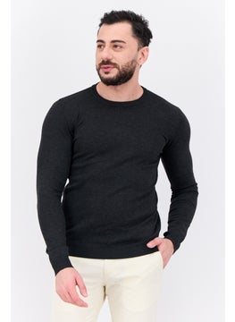 Sorbino Men Crew Neck Long Sleeve Knitted Sweater, Dark Grey  - Image 1