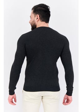 Sorbino Men Crew Neck Long Sleeve Knitted Sweater, Dark Grey  - Image 3