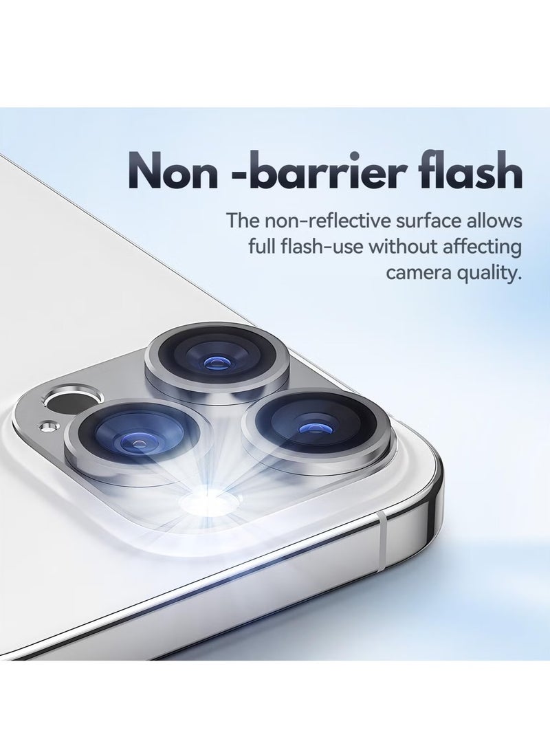 ELTRAZONE (2 Pack) Camera Lens Protector for iPhone 16 Pro and iPhone 16 Pro Max – [Alloy Metal Camera Cover] + [Tempered Glass Screen Protector] (Silver) - Image 5