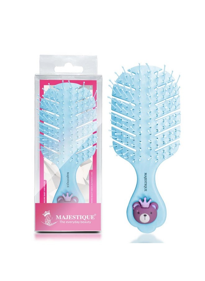 MAJESTIQUE Bio-Friendly Mini Hair Brush - Pocket Pro, For Curly Hair, Wet Dry Hair Tangle Brush Detangling Brush For Baby Kids, Women, Men (Color May Very)  - Image 1