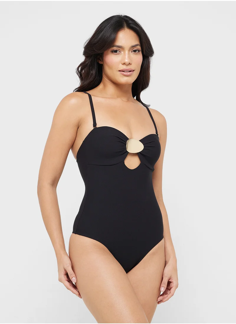 هانك مولر Square Neck One Piece Swimsuit