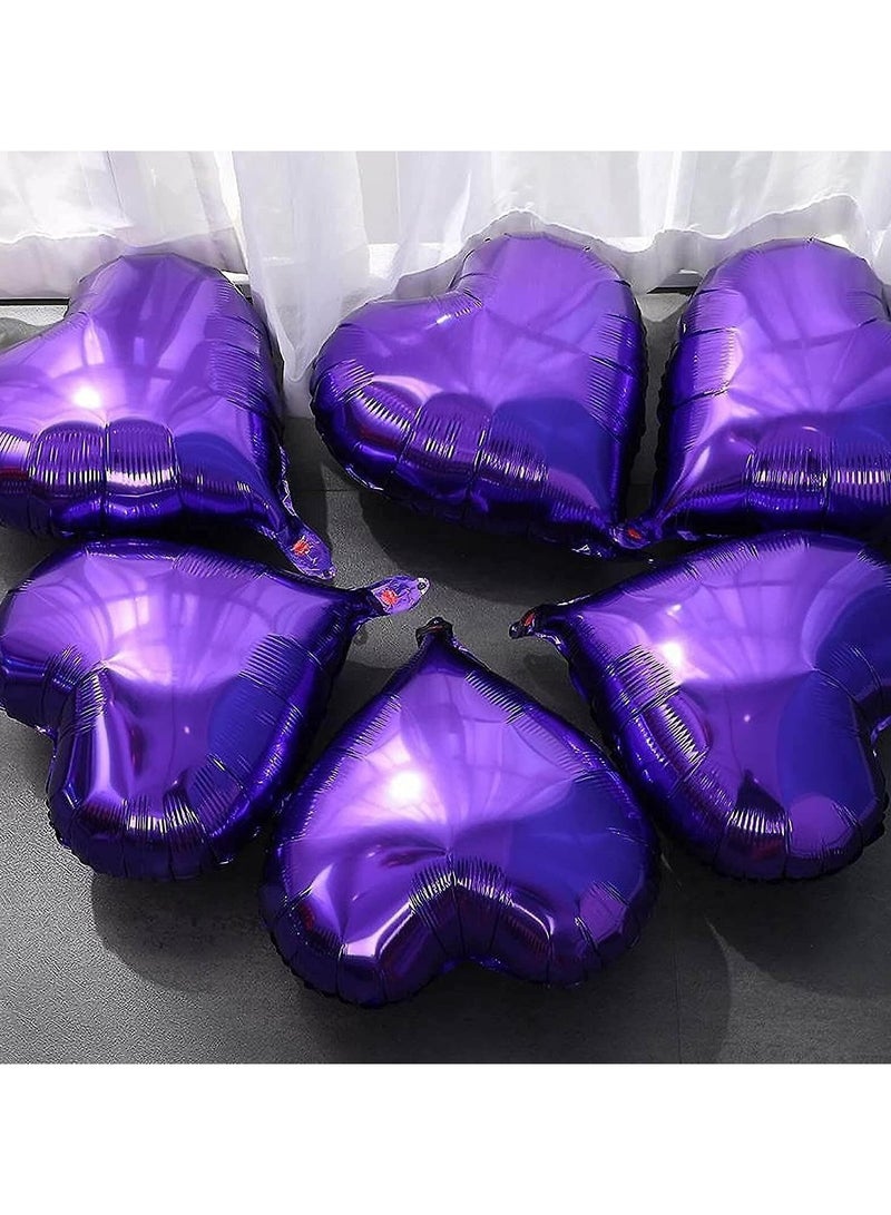 JOLLITY LLC Heart Shaped Helium Air Ball 18 Inch Wedding Birthday Baby Shower Party Decoration Balloons 10pcs (Purple) - Image 1