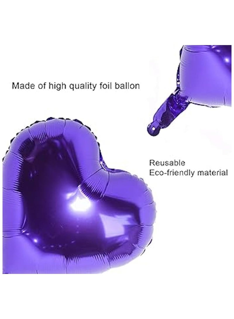 JOLLITY LLC Heart Shaped Helium Air Ball 18 Inch Wedding Birthday Baby Shower Party Decoration Balloons 10pcs (Purple) - Image 3
