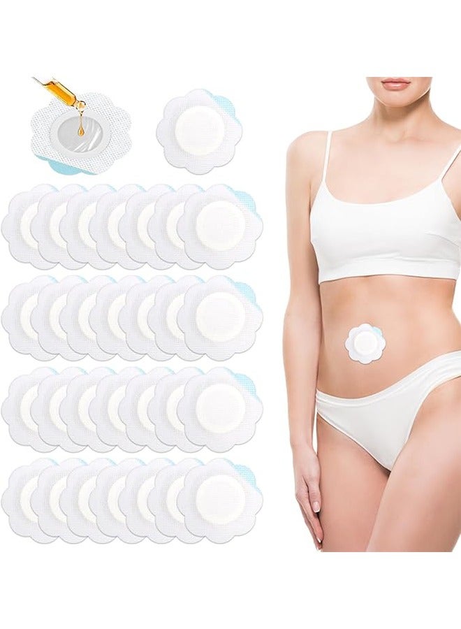 Generic 50 Pcs Castor Oil Pack Wrap for Navel, Self Adhesive Castor Oil Belly Button Wrap Pads, Spunlace Cloth Highly Absorbent Organic Castor Oil Compress Patches No Washing, Oil Not Included  - Image 1