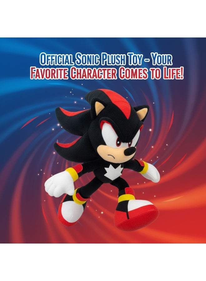 لعبة شادو القنفذ القطيفة مقاس 16 بوصة - دمية محشوة ناعمة للأطفال ومحبي سونيك | قطعة أصلية قابلة للتجميع وهدية مثالية لتزيين غرفة النوم. - Image 1