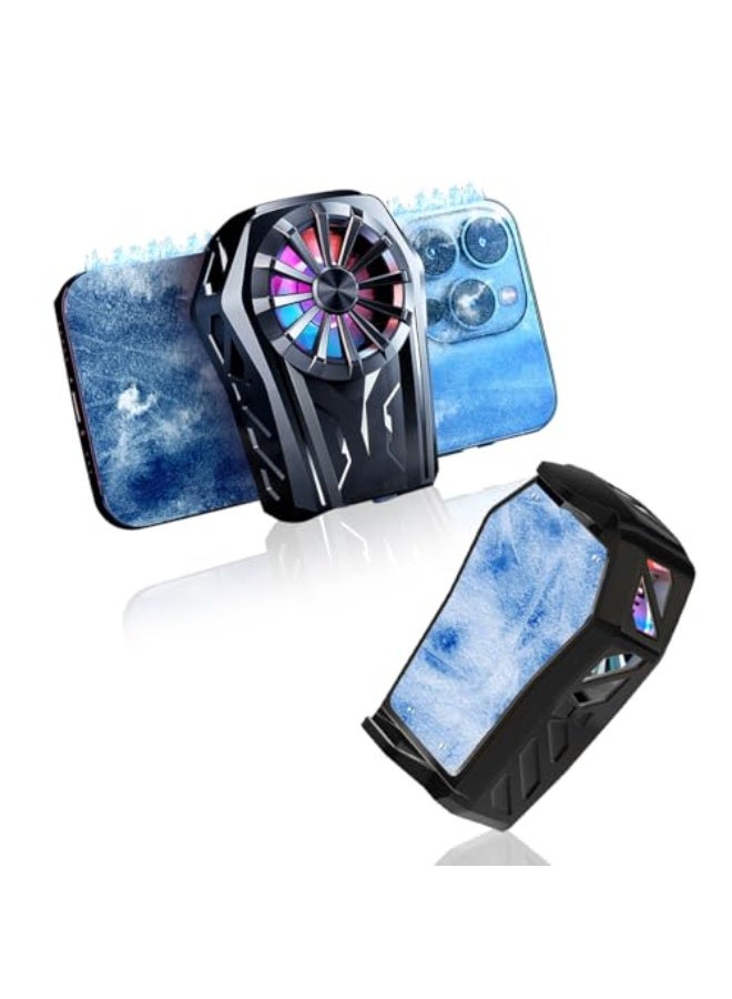Mobile cooling fan with RGB lighting, semi-conductive mobile cooler, portable instant cooling fan for gaming, 4.7-7.5 inches, lightweight and noise-free for live TikTok streaming outdoors. - Image 1