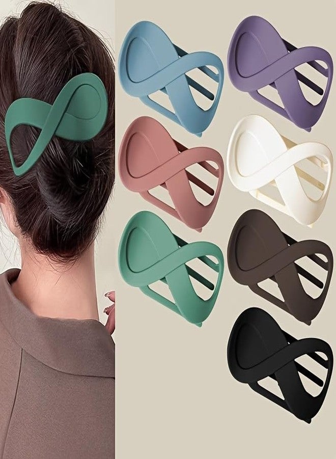 EPARTY مجموعة مشابك شعر إي بارتي متعددة الألوان على شكل الرقم 8، 4 قطع، للنساء والفتيات - إكسسوارات أنيقة للشعر | مشبك غير قابل للانزلاق ذو سطح غير لامع للشعر الكثيف | أدوات تجميل أنيقة للاستخدام اليومي - Image 1