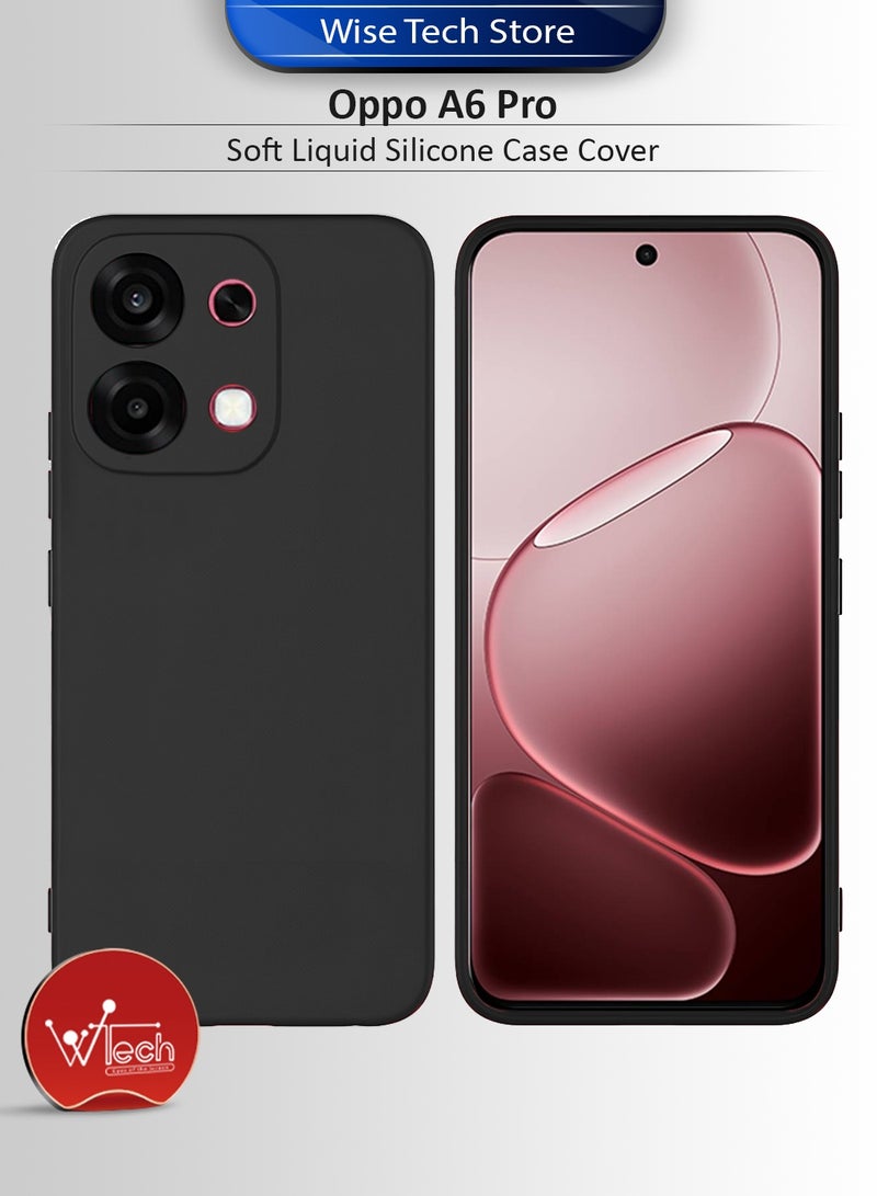 Wtech Oppo A6 Pro 5G 2025 Soft Liquid Silicone Case Cover (MCRPSN) - Black - Image 1