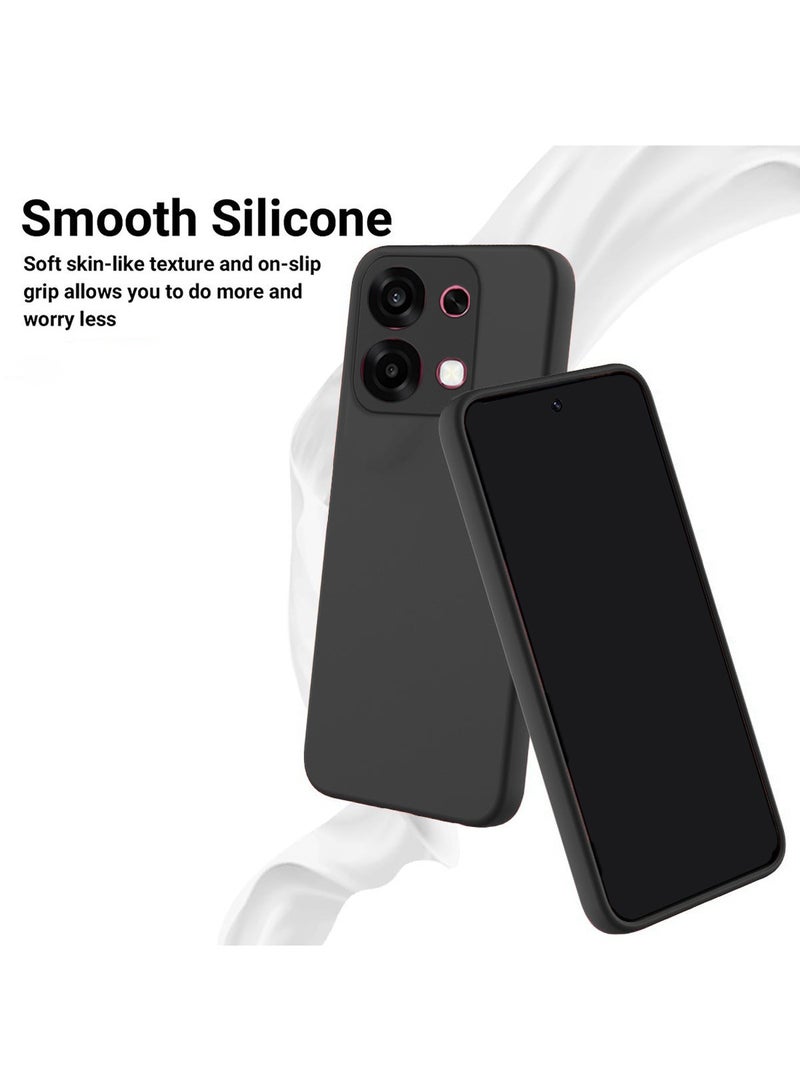 Wtech Oppo A6 Pro 5G 2025 Soft Liquid Silicone Case Cover (MCRPSN) - Black - Image 4