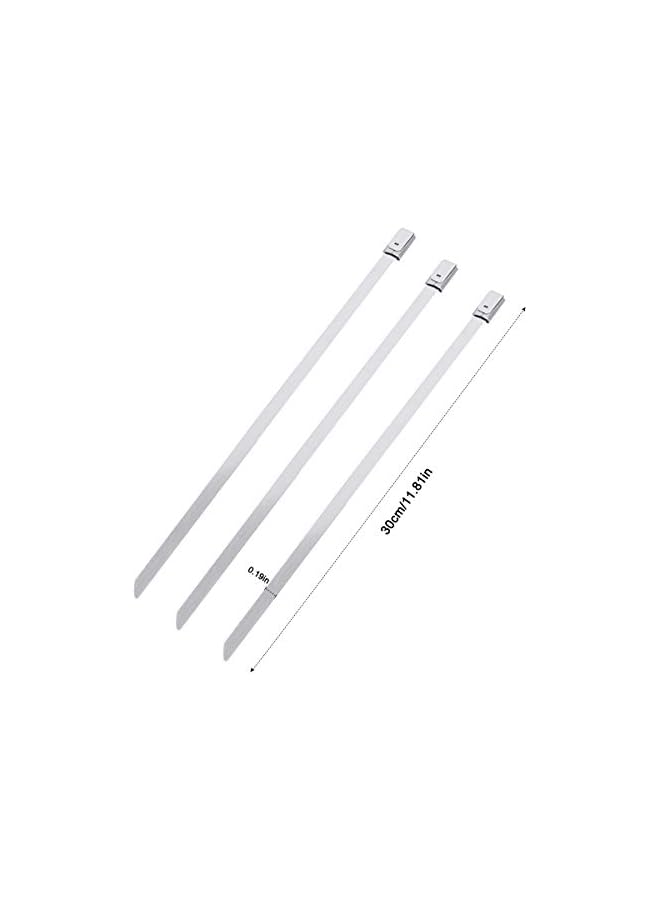 promass 100PCS 4.6 * 300mm Premium Stainless Steel Cable Ties, SS304 Stainless Steel Zip Ties, Metal Cable Ties, Exhaust Wrap Coated Locking Cable Zip Ties, 316 Marine Grade Metal Tie Wraps - Image 5