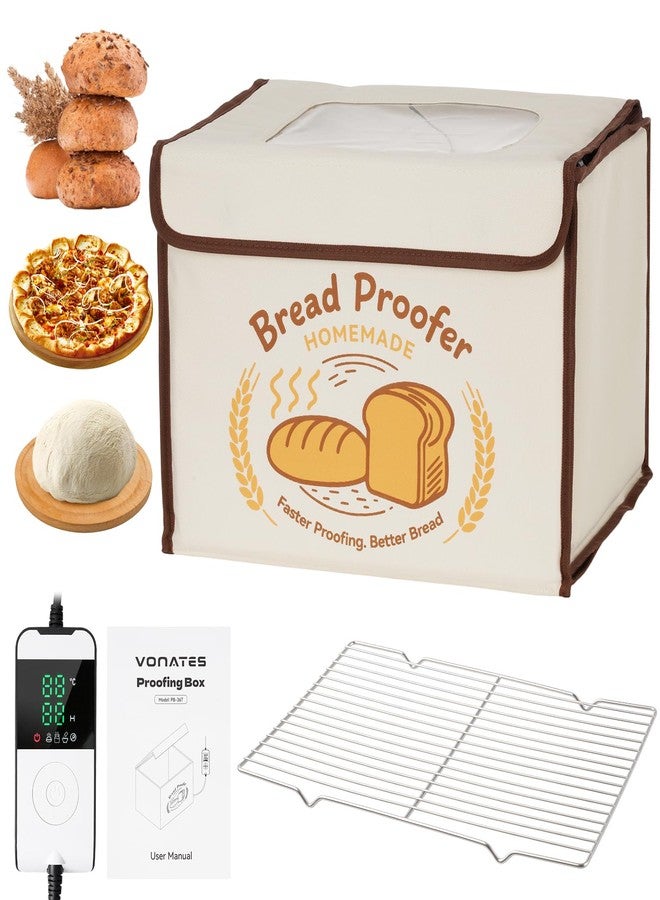 VONATES Folding Bread Proofing Box with Temp Control (50-113℉) & 48H Timer, Sourdough Proofer Box with Stainless Steel Rack, 4 Preset Modes Dough Proofer for Sourdough, Making Bread,Yogurt,Pizza,Kombucha - Image 1
