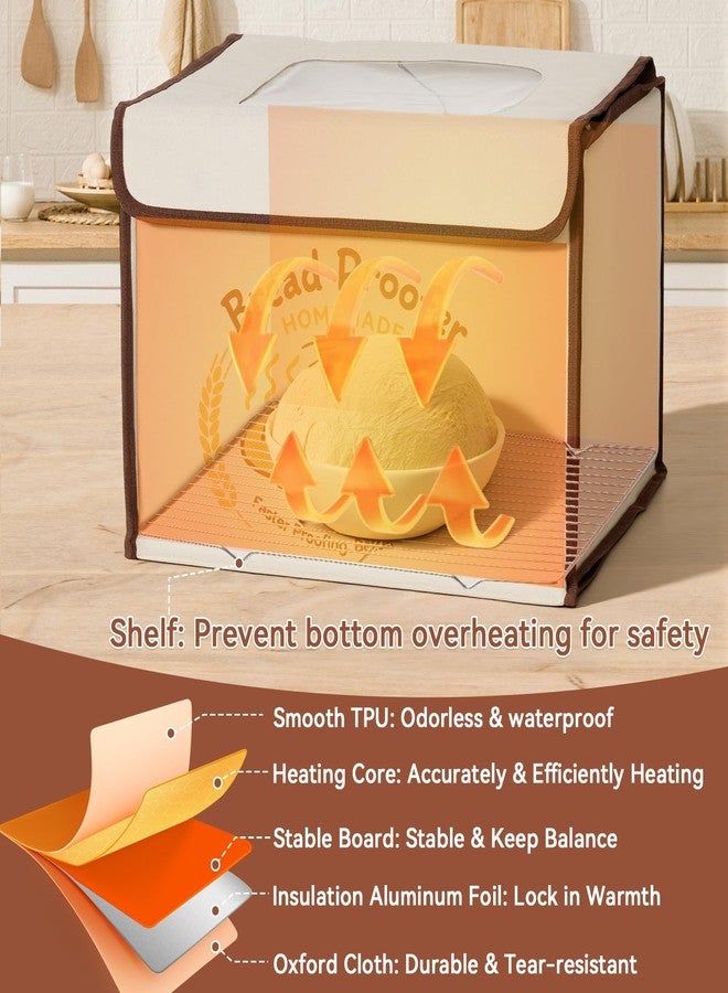 VONATES Folding Bread Proofing Box with Temp Control (50-113℉) & 48H Timer, Sourdough Proofer Box with Stainless Steel Rack, 4 Preset Modes Dough Proofer for Sourdough, Making Bread,Yogurt,Pizza,Kombucha - Image 4
