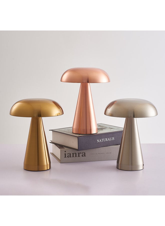 Metal Mushroom Lamp Table Lamp Creative Living Room Atmosphere Lamp USB Charging Touch Bar Night Light Bar Lamp-Light Source Power:5W-Light Color:Type B-gold