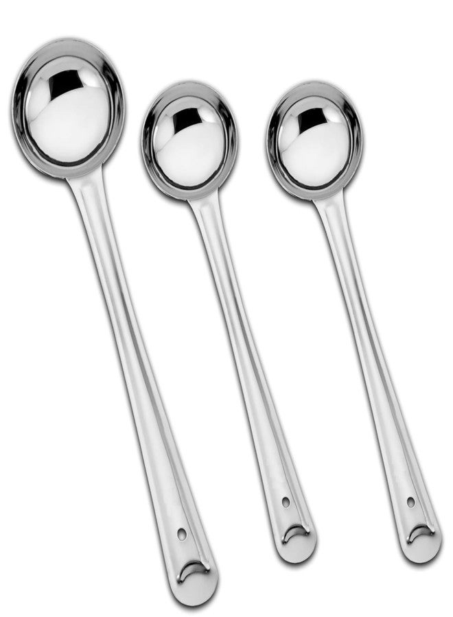 Bartan Star Stainless Steel Standard Size Cooking & Serving Spoons,Karchi,ladle Set of 3 - Image 1