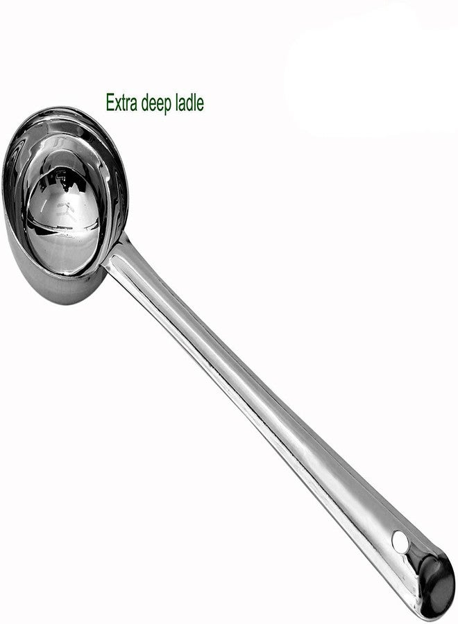 Bartan Star Stainless Steel Standard Size Cooking & Serving Spoons,Karchi,ladle Set of 3 - Image 4