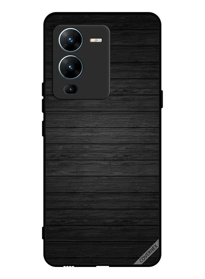 Covernex غطاء حماية لهاتف فيفو V25 برو بنمط خشبي داكن - Image 1