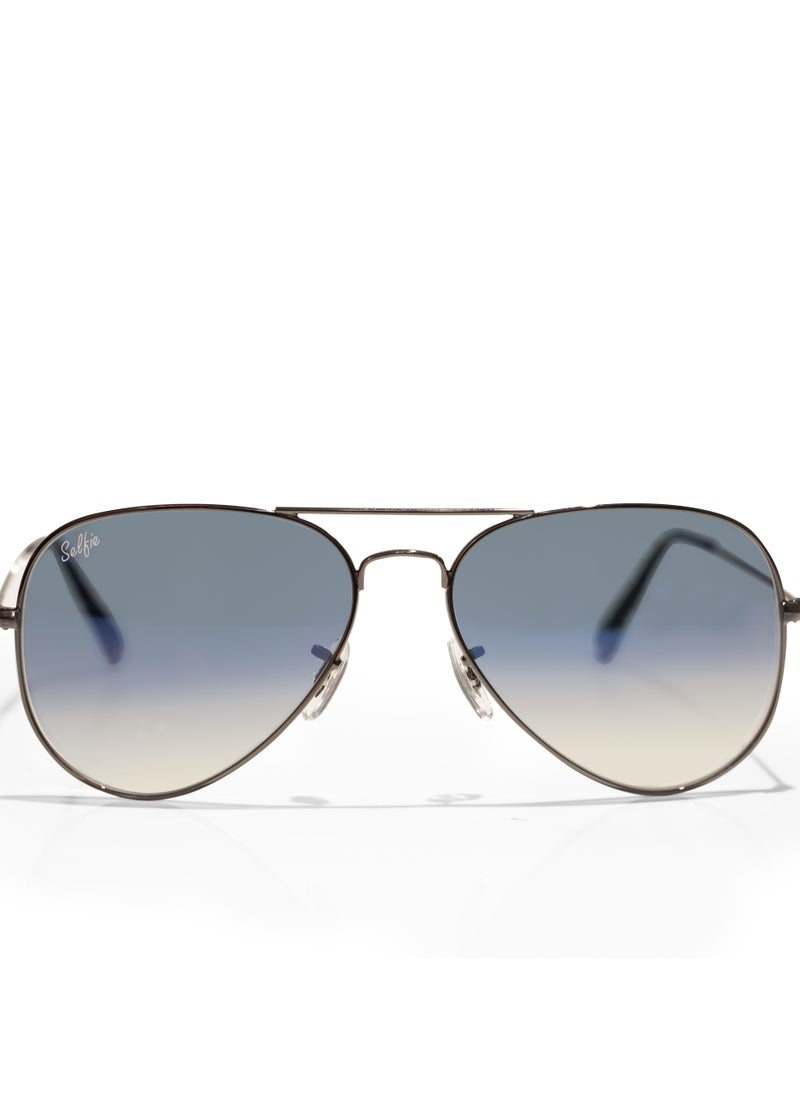 selfie Selfie Aviator Blue Black Metal Frame with  Sunglasses, SE3025-022  - Image 1
