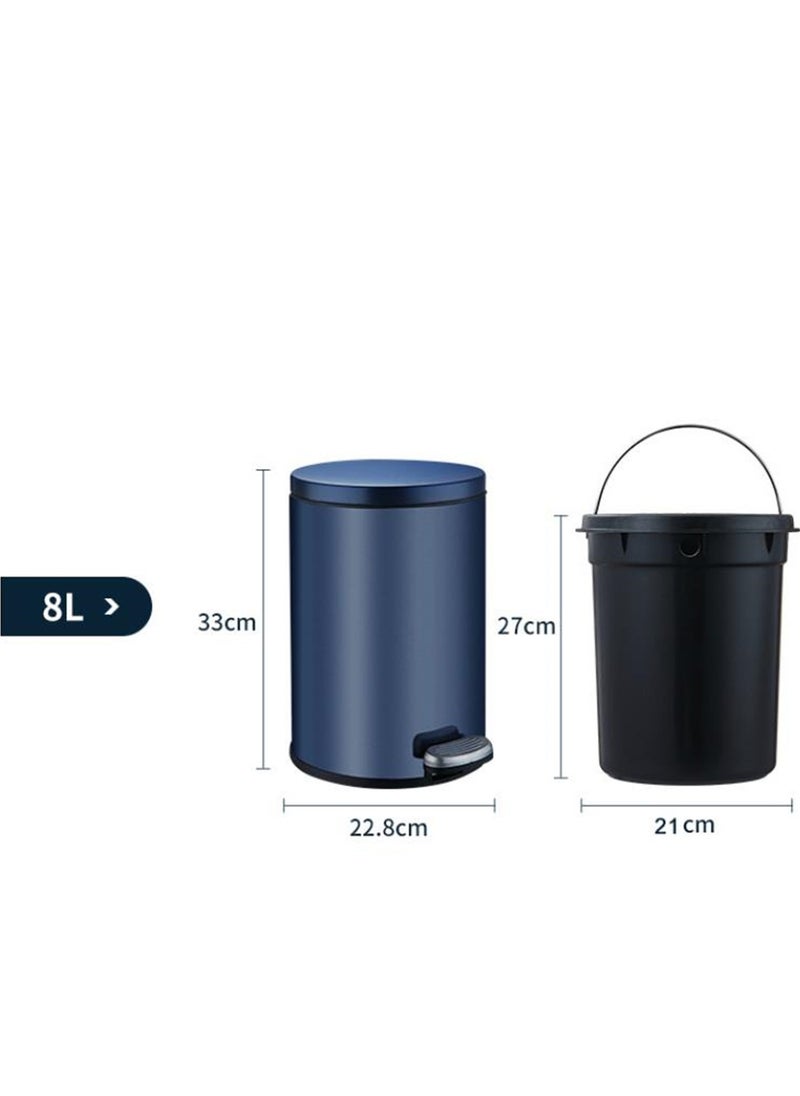Golden Home - Bin, Classic Round Pedal Trash Can, Hands-Free Ideal For Kitchen, Bathroom, Bedroom, Office, Stainless Steel 8L (Luxury Gold Color)  - Image 2