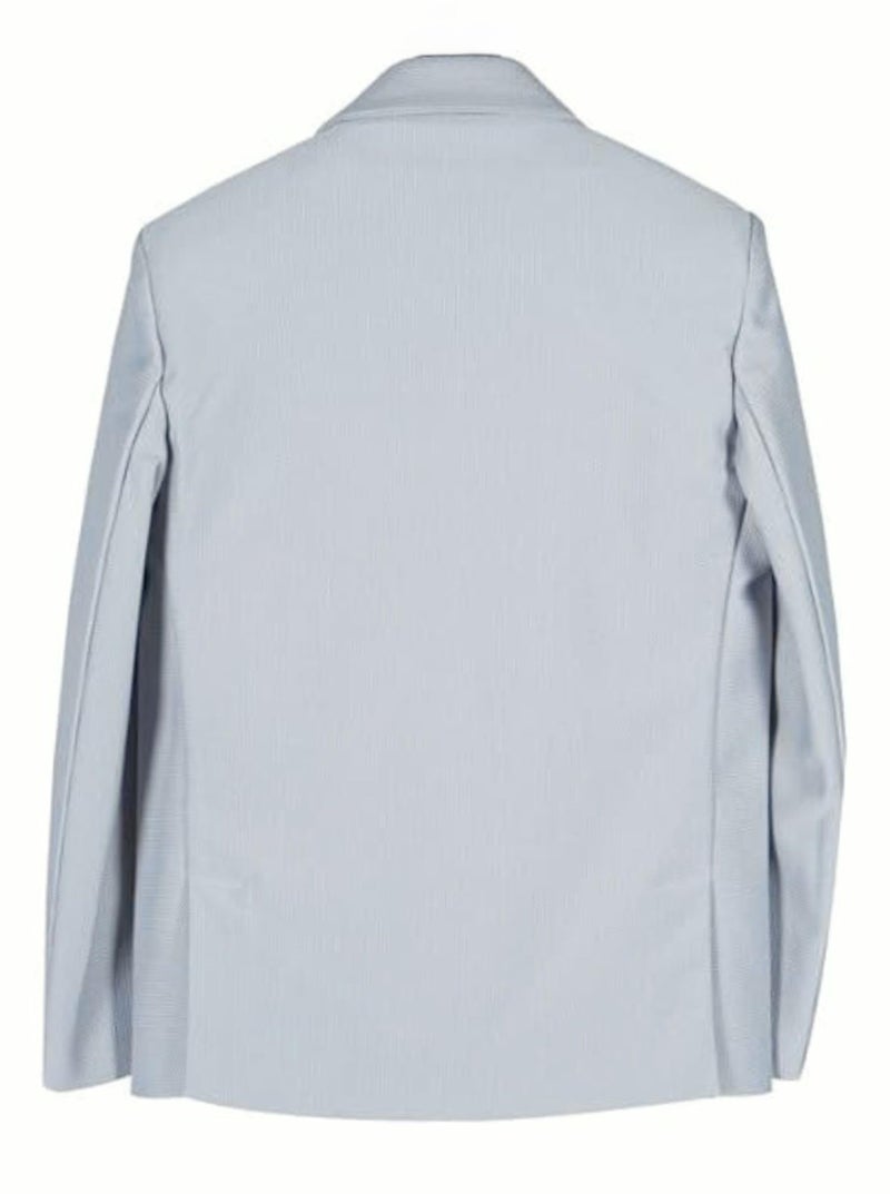 CHARCHIT Boys Cotton Blend Full Sleeves Solid Blazers and T-Shirt - Grey - Image 2