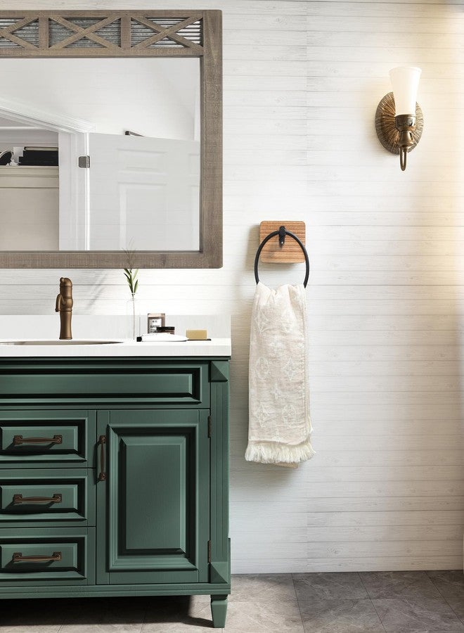 صن تك حامل مناشف ريفي يُثبّت على الحائط للحمام، حامل مناشف بتصميم ريفي، حامل مناشف يدوي بديكور ريفي، علاقة مناشف حمام بخشب بني دافئ للمطبخ، إكسسوارات حمام - Image 4