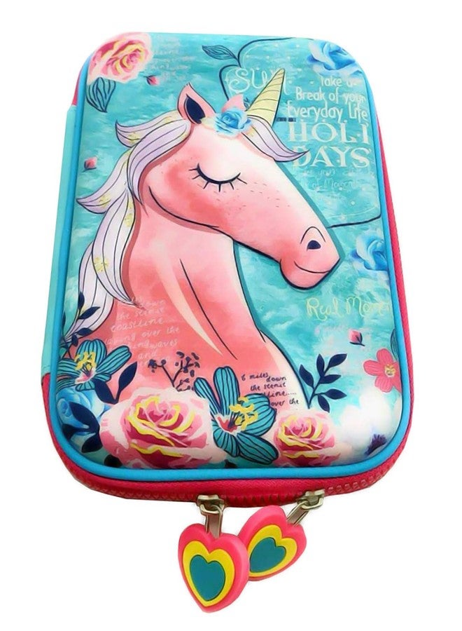 JOUET Unicorn Stationery Set - Pencil Case, Glitter Pen, Eraser, Lipstick Pen, Metal Tin Case Pouch, Multi Colour Unicorn Blue- (Pack of 5- Multicolor) - Image 4