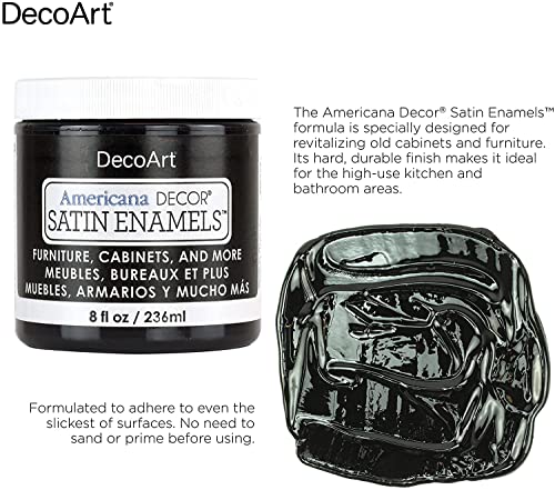 DecoArt دهانات ديكو آرت أمريكانا ديكور ساتين إناميل - عبوة 2 8 أونصة أبيض دافئ أكريليك للديكور المنزلي - إمدادات الأثاث، إمدادات الفن لمسات مع كتاب إلكتروني (ديكو آرت-ADSA03-36) - Image 4
