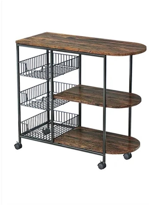 Kitchen Baker Rack Utility Storage Shelf Microwave Stand Cart With Wheels Kitchen Utility Organizer
