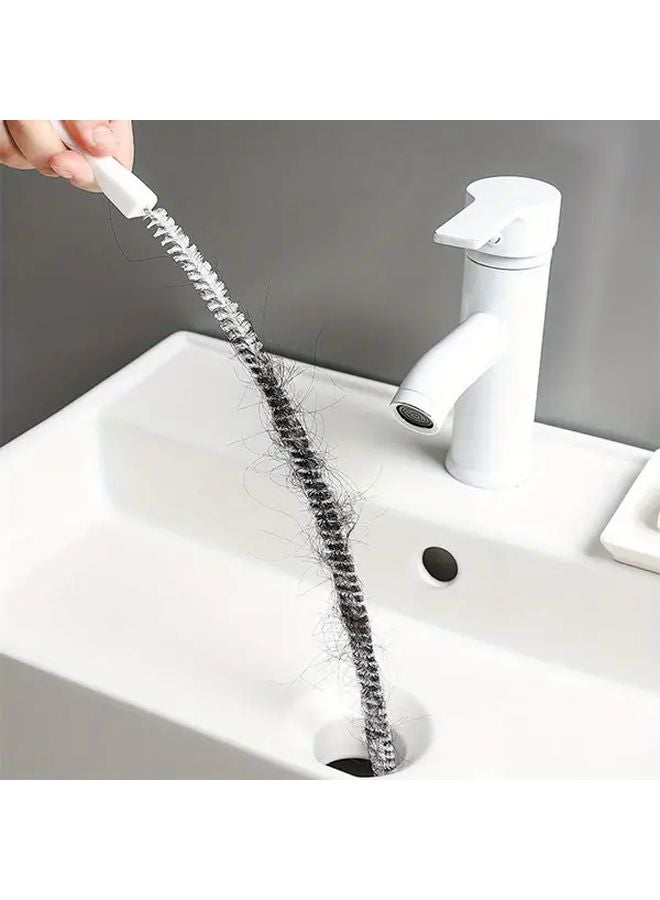 فرشاة تصريف حوض المطبخ من النايلون والفولاذ المقاوم للصدأ - قابلة للثني لمكافحة انسداد الشعر والفضلات - Image 1