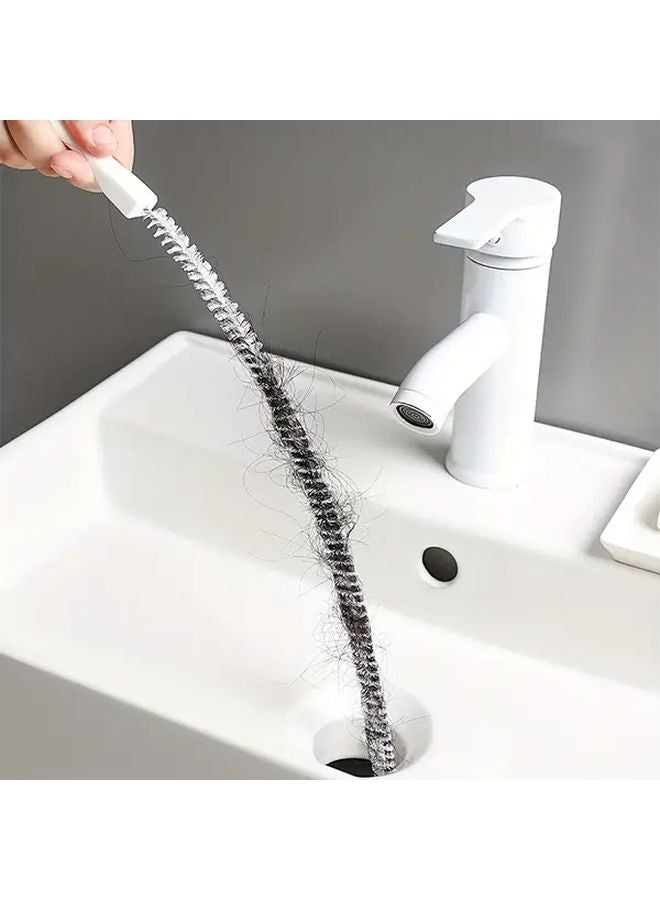 فرشاة تصريف حوض المطبخ من النايلون والفولاذ المقاوم للصدأ - قابلة للثني لمكافحة انسداد الشعر والفضلات - Image 2